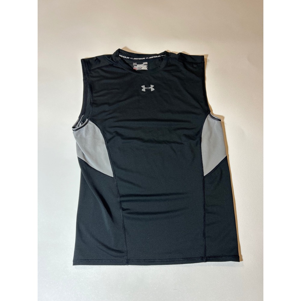 Under Armour Compression Tank Top Mens Large Black Excellent HeatGear Sleeveless